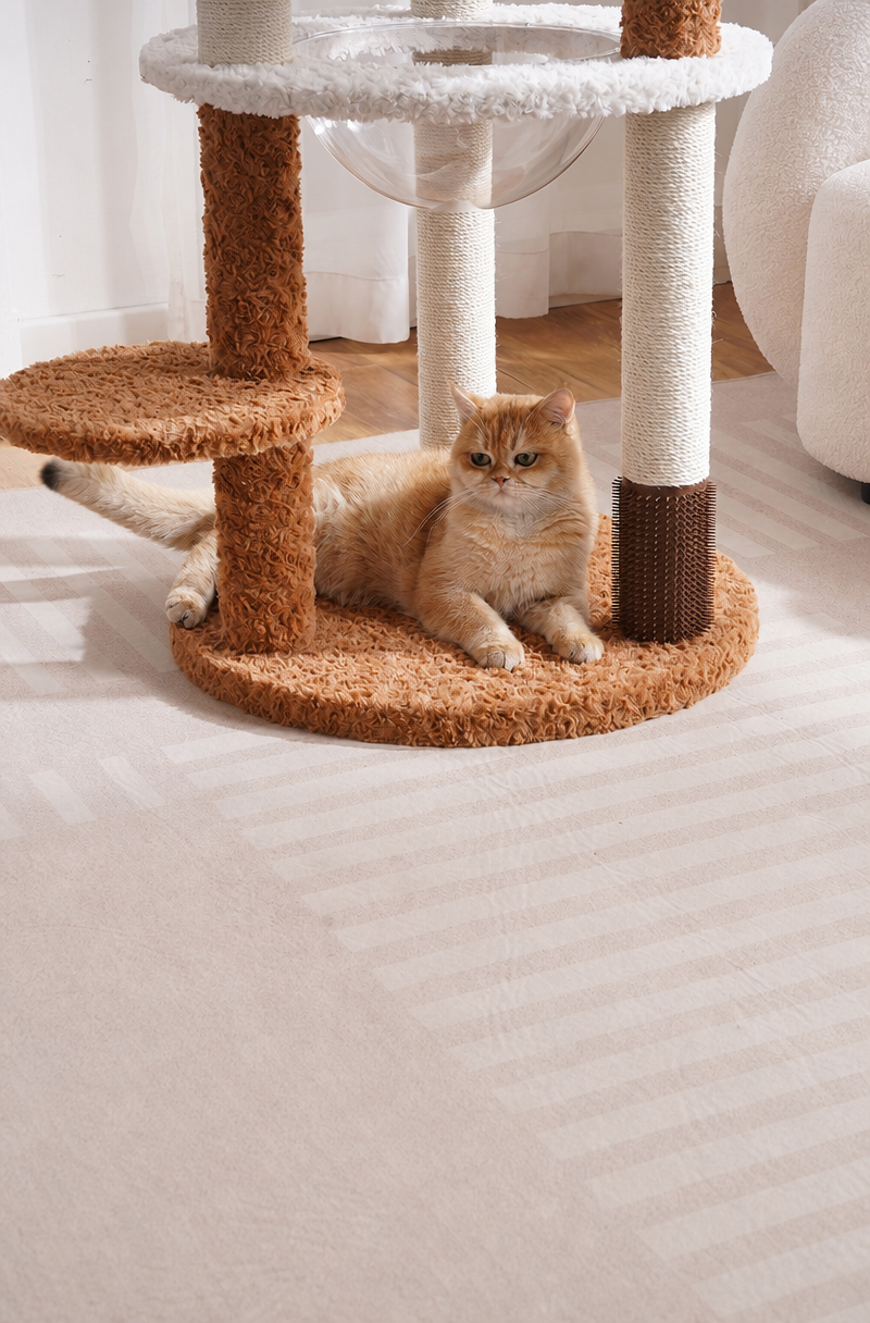 Solid Wood Multi-Level Cat Tree with Sisal Posts & Plush Perches