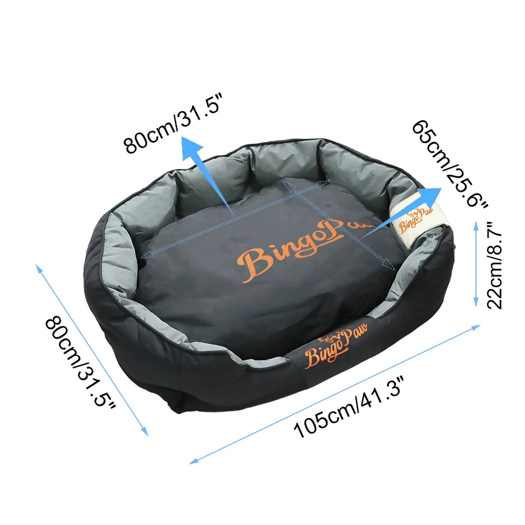 Waterproof Oxford Dog Bed with Removable Cushion | L & XL