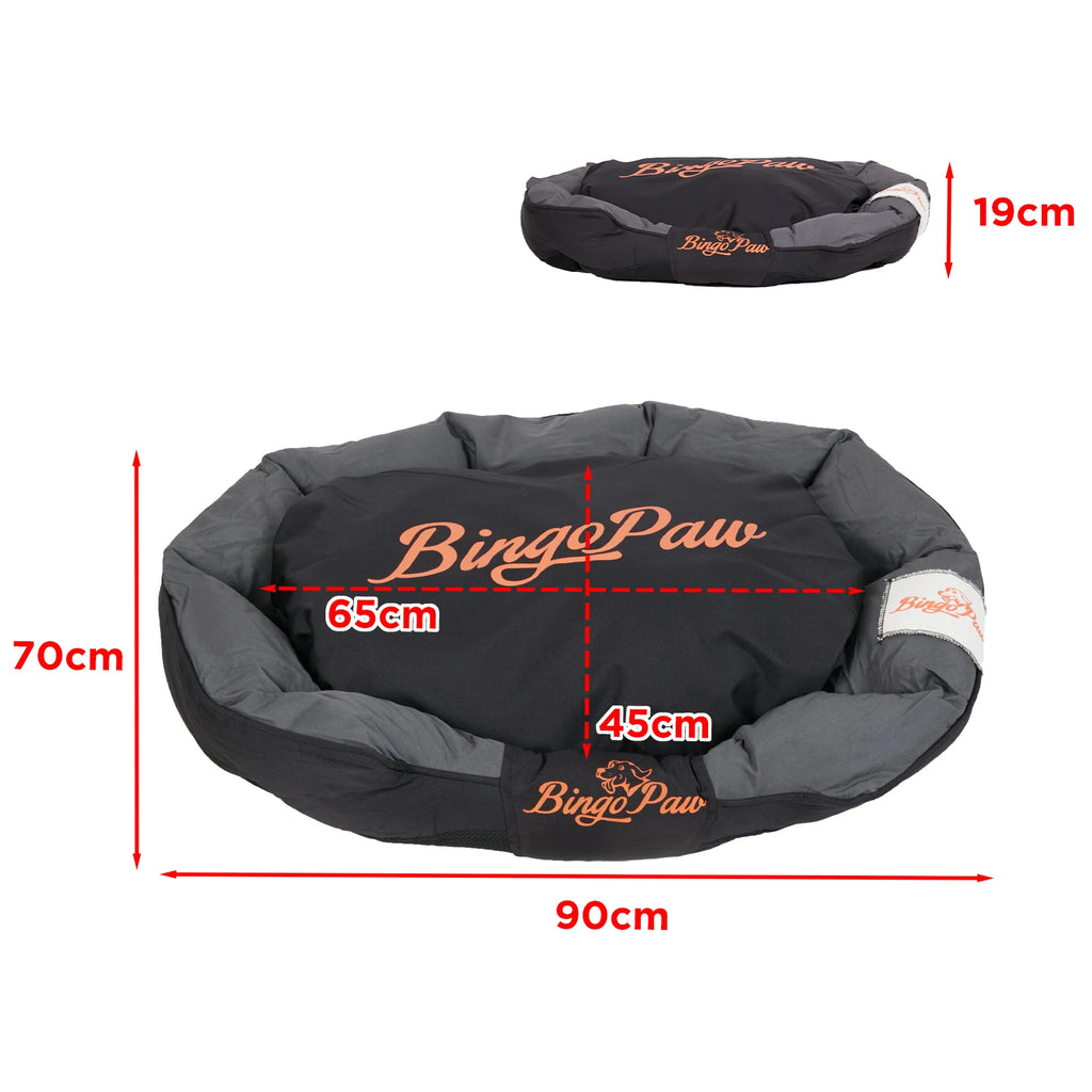Waterproof Oxford Dog Bed with Removable Cushion | L & XL