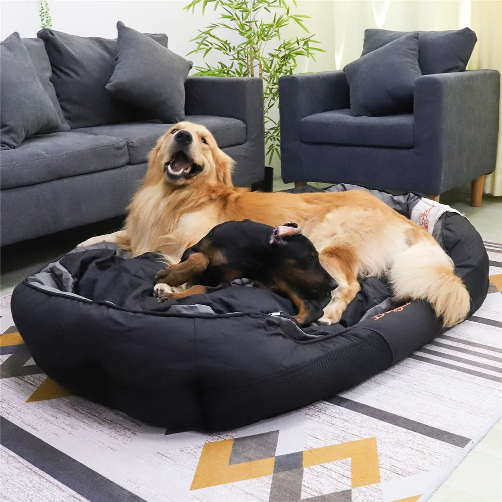 Waterproof Oxford Dog Bed with Removable Cushion | L & XL