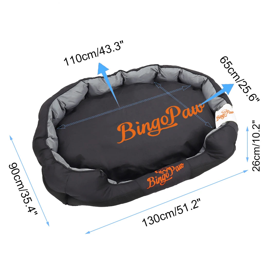 Waterproof Oxford Dog Bed with Removable Cushion | L & XL