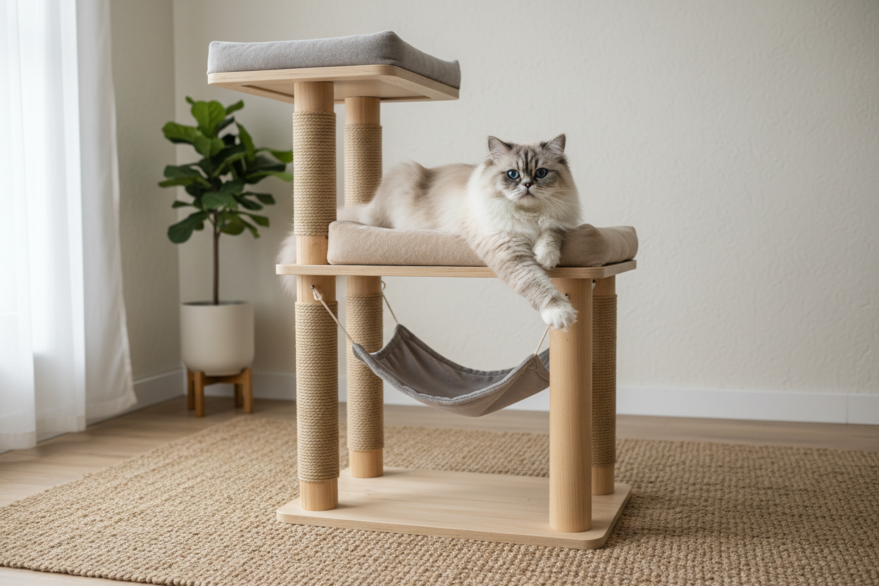 i-want-an-image-of-a-cat-a-persian-ragdoll-using-a-luxury-cat-tower-make-it-authentic-and-natural - Pet Centric