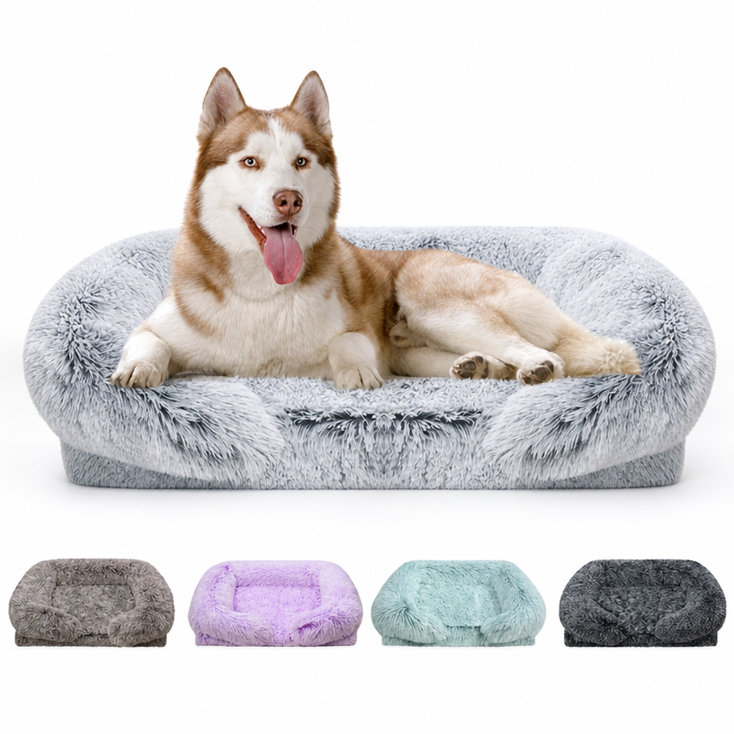 Gradient Square Dog Bed | Fluffy Waterproof | Washable | S, M & L