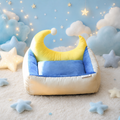 Moon Cloud Cat Bed | Plush Crescent Nest | S, M & L