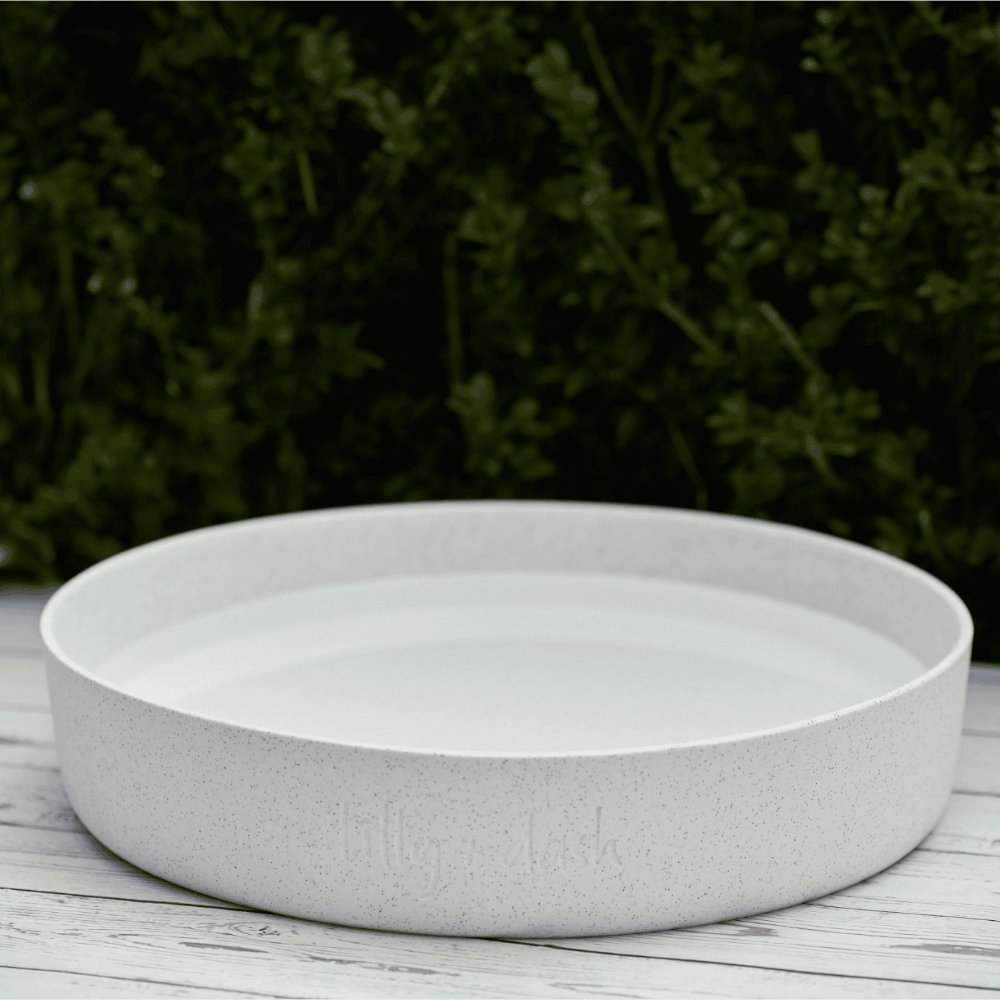 outdoor-water-bowl-milk-speckle-155808 - Pet Centric