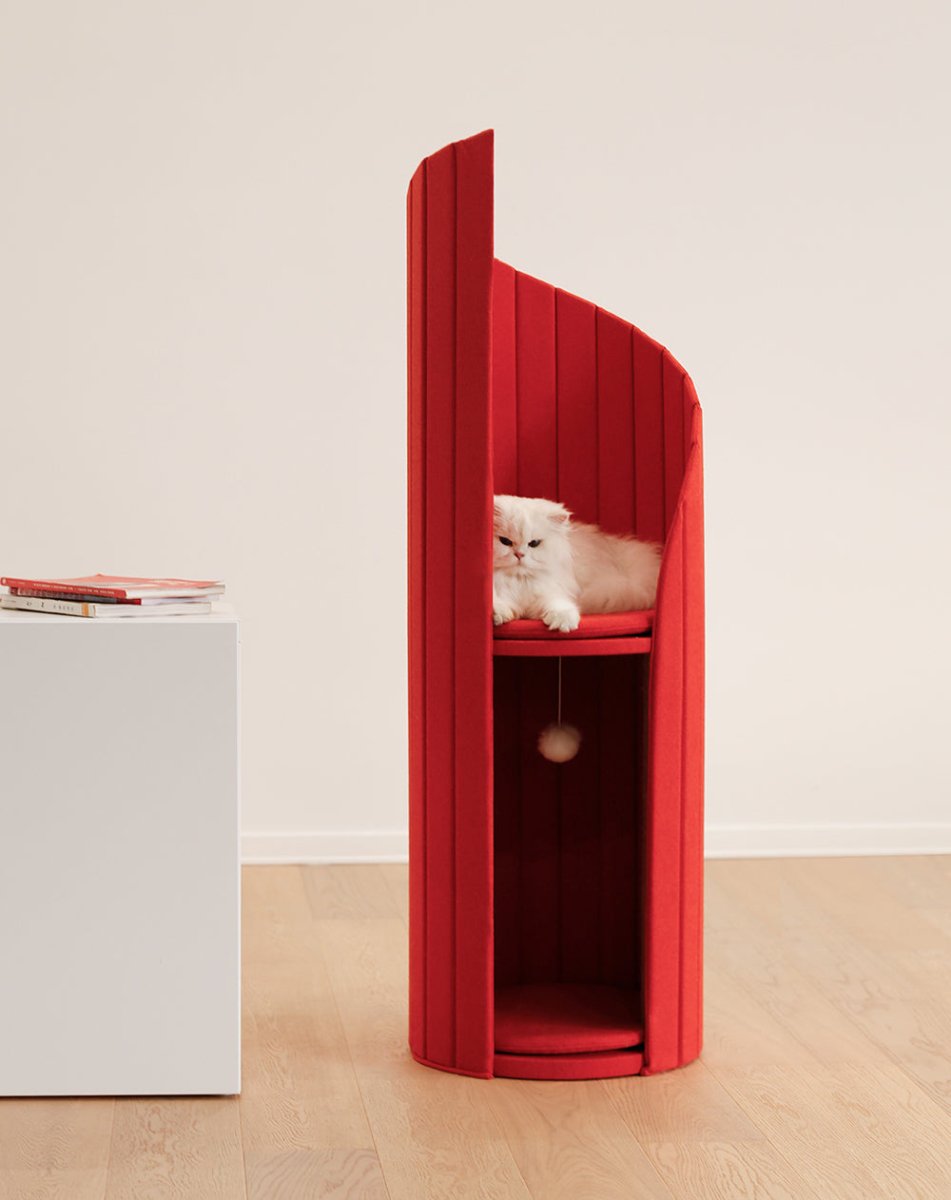 time-tower-modern-cat-tree-condo_red_1 - Pet Centric